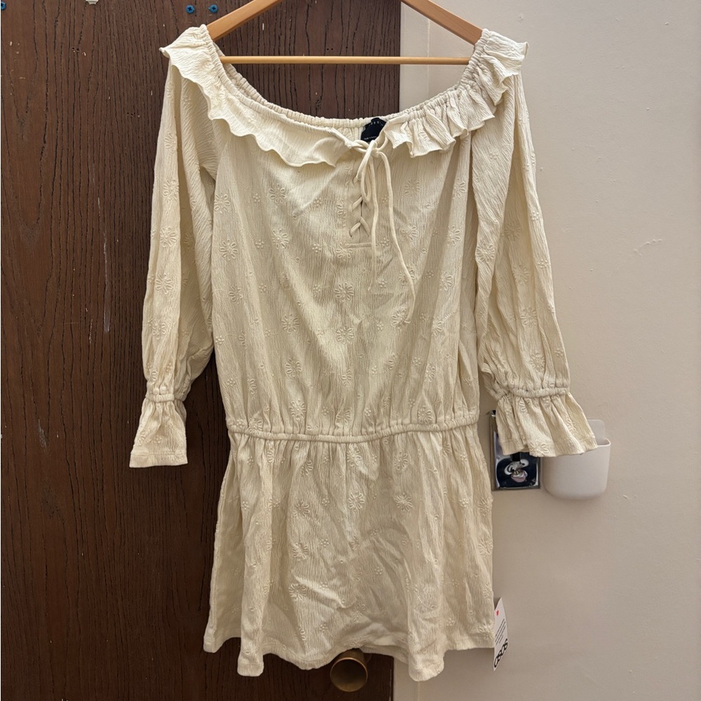ASOS Cream Floral Textured Top